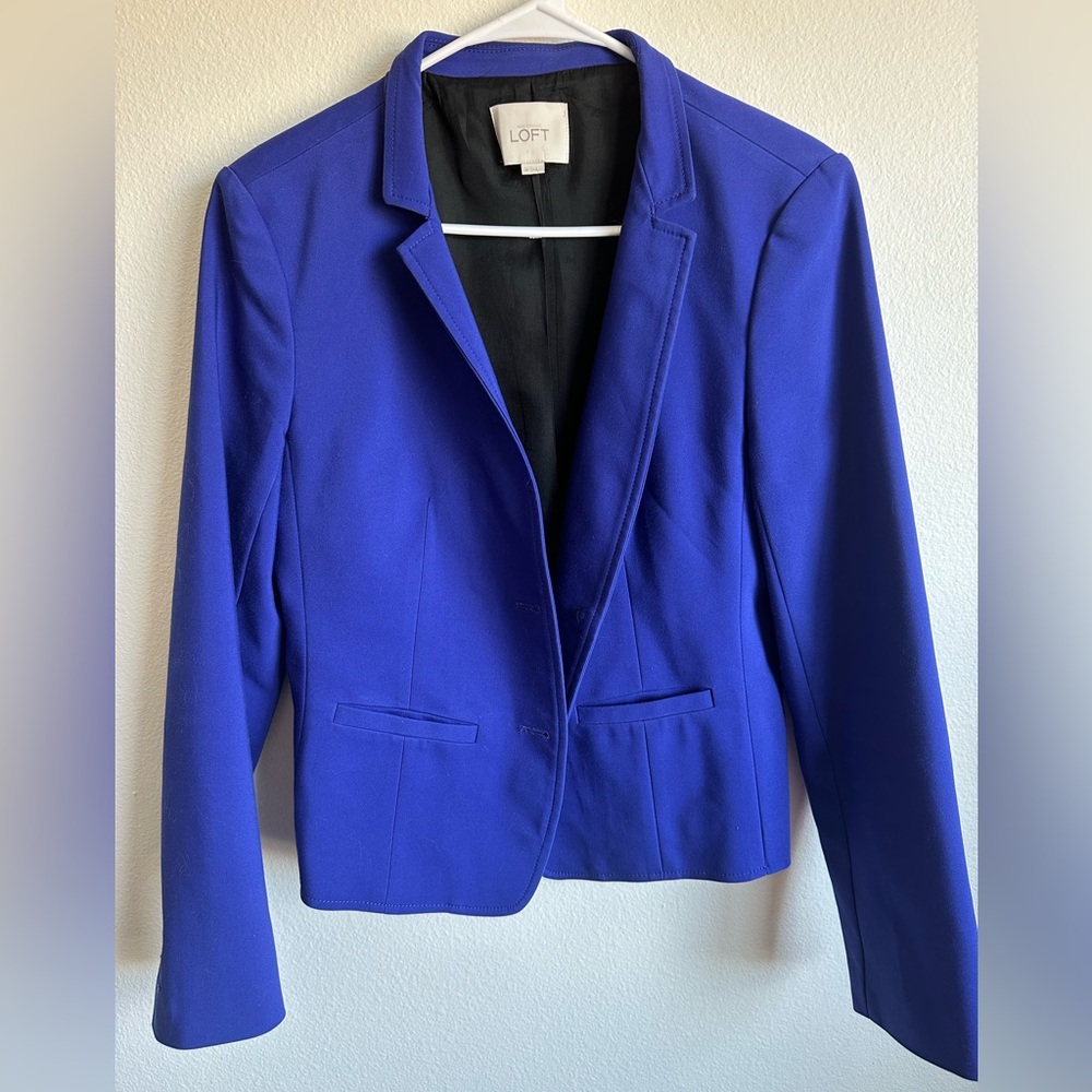 Loft Blue Blazer Structured Professional Suit Jac… - image 3